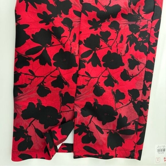 Thalia Sodi Skirt Extra Small Red Floral Stretch Whimsigoth Dark Academia Gothic - Picture 9 of 12
